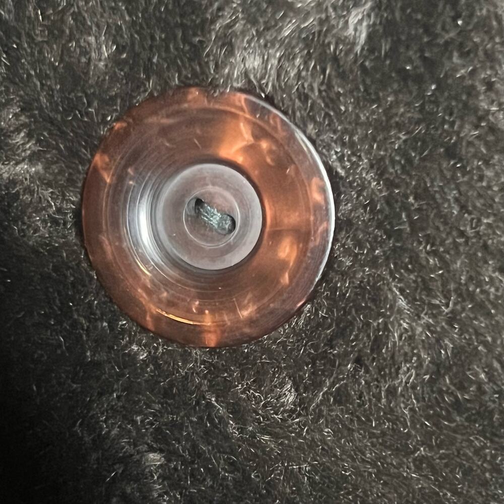 Vintage 60s Brown Faux Fur Swing Coat Button Front Collared Pockets Rockabilly - Picture 8 of 11
